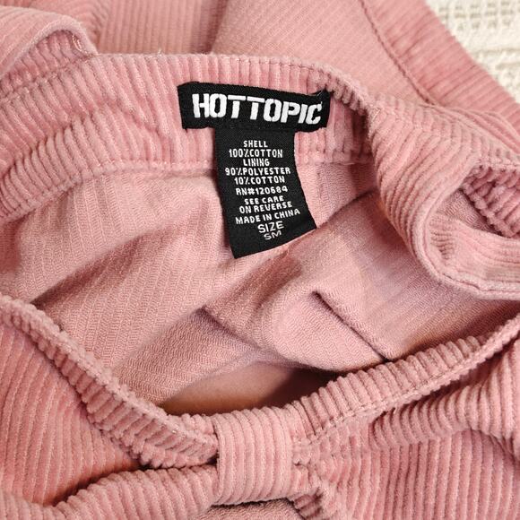 Hot Topic Pink Corduroy Heart Wings Overall Dress Size Small - Picture 5 of 6